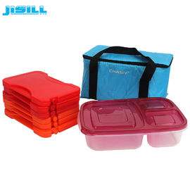 Güvenli malzeme PP Plastik Kırmızı Kullanımlık Sıcak Soğuk Paketi Öğle Yemeği Kutusu Için Mikrodalga Isı paketleri